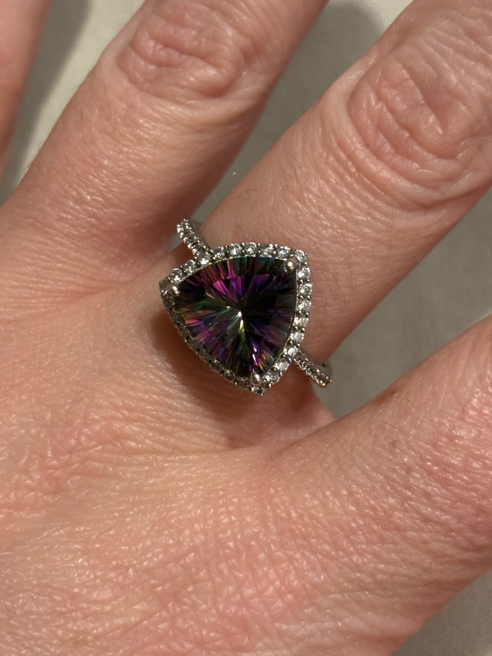 ‘Northern Lights’ Halo Sterling Silver Ring